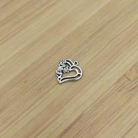 Tibetan Style Heart Pendants, antique silver color plated, vintage & DIY & hollow, nickel, lead & cadmium free, 21x20mm, Approx 100PCs/Bag, Sold By Bag