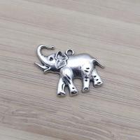 Tibetan Style Animal Pendants, Elephant, antique silver color plated, vintage & DIY, nickel, lead & cadmium free, 37x30mm, Approx 100PCs/Bag, Sold By Bag