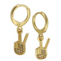 Brass Huggie Hoop Earring fashion jewelry & micro pave cubic zirconia & for woman nickel lead & cadmium free 28mm 8*14*2mm Sold By Pair