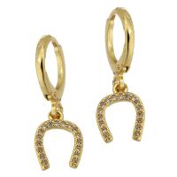 Brass Huggie Hoop Earring, fashion jewelry & micro pave cubic zirconia & for woman, nickel, lead & cadmium free, 24mm,8*11*2mm, Sold By Pair