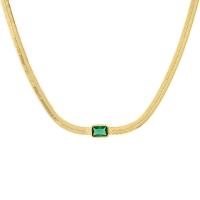 Titanstahl Halskette, mit Verlängerungskettchen von 1.97inch, 18K vergoldet, Modeschmuck & Micro pave Zirkonia & für Frau, keine, 4mm, Länge:ca. 15.75 ZollInch, verkauft von PC