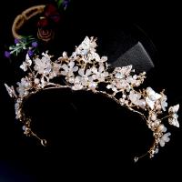 Bridal Tiaras Zinc Alloy with Crystal & Plastic Pearl fashion jewelry & for woman & with rhinestone golden nickel lead & cadmium free Sold By PC