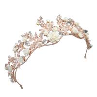 Bridal Tiaras Zinc Alloy with Crystal rose gold color plated fashion jewelry & for woman & with rhinestone rose gold color nickel lead & cadmium free Sold By PC