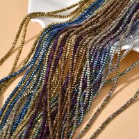 Perles d'espacement Bijoux, Hématite, Placage, DIY, plus de couleurs à choisir, 3x2mm, Trou:Environ 0.5mm, Environ 200PC/brin, Vendu par brin
