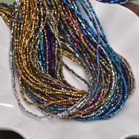 Beads Gemstone misti, Ematite, placcato, DIY, nessuno, 2x2mm, Foro:Appross. 0.6mm, Appross. 210PC/filo, Venduto per Appross. 15.35 pollice filo