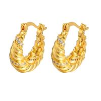 Brass Leverback Earring gold color plated fashion jewelry & micro pave cubic zirconia & for woman golden nickel lead & cadmium free Sold By Pair