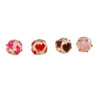 Fashion Glass Beads Round DIY & enamel 15mm Sold By PC