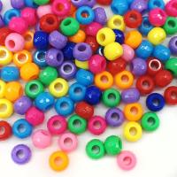Acrylic Jewelry Beads, Round, DIY, more colors for choice, 6x9mm, Approx 100PCs/Bag, Sold By Bag