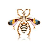 Tibetan Style Brooches, Bee, Vacuum Ion Plating, enamel, multi-colored, nickel, lead & cadmium free, 47x40mm, Sold By PC