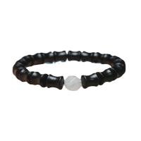 Black Sandalwood Bracelet with Jade Bamboo folk style & Unisex Length Approx 7.5 Inch Sold By PC