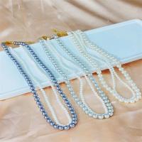 Multi Layer Necklace, Glass Beads, with Titanium Steel, with 5cm extender chain, Double Layer & fashion jewelry & for woman, more colors for choice, Length:Approx 38 cm, Sold By PC
