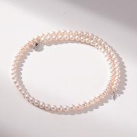 Collier de perles d'eau douce naturelles, perle d'eau douce cultivée, fait à la main, bijoux de mode & pour femme, blanc, 6-7mm, Longueur:Environ 40 cm, Vendu par PC