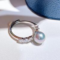 Natural Jewelry perla coltivato Akoya, perle coltivate Akoya, with ottone, gioielli di moda & per la donna & con strass, 7-8mm, Venduto da PC