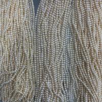 Ronde Gekweekte Zoetwater Parel kralen, DIY, wit, 5-6mm, Per verkocht Ca 15 inch Strand