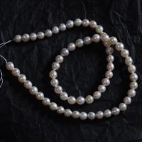 Barock odlad sötvattenspärla pärlor, Freshwater Pearl, DIY, vit, 5mm, Såld Per Ca 37 cm Strand