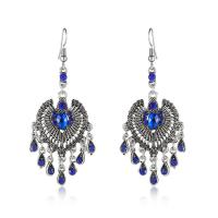 Rhinestone Earring Zinc Alloy silver color plated fashion jewelry & for woman & with rhinestone nickel lead & cadmium free Sold By Pair