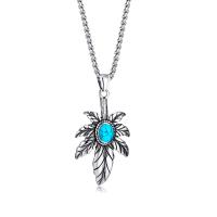 Stainless Steel Jewelry Necklace 304 Stainless Steel with turquoise polished fashion jewelry & for man two different colored nickel lead & cadmium free Sold By PC