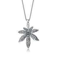 Stainless Steel Jewelry Necklace, 304 Stainless Steel, Leaf, polished, fashion jewelry & different styles for choice & for man, original color, 75x62mm, Sold By PC