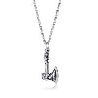 Stainless Steel Jewelry Necklace, 304 Stainless Steel, Axe, polished, fashion jewelry & different styles for choice & for man, original color, 45x24mm, Sold By PC