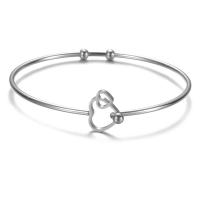 Titanium Steel Bracelet & Bangle Heart for woman & hollow original color 2mm Inner Approx 60mm Sold By PC