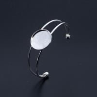 Brass Bracelet & Bangle, Round, silver color plated, Adjustable & DIY, nickel, lead & cadmium free, 25mm, Inner Diameter:Approx 60mm, Sold By PC