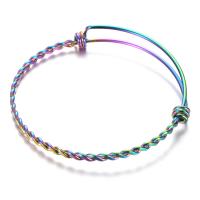 Titanium Steel Bracelet & Bangle, Vacuum Ion Plating, Adjustable & different inner diameter for choice & Unisex, multi-colored, 3.20mm, Sold By PC