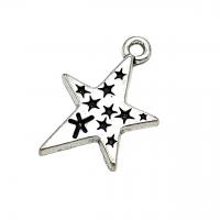 Tibetan Style Star Pendant, antique silver color plated, vintage & DIY, nickel, lead & cadmium free, 22x15mm, Approx 100PCs/Bag, Sold By Bag