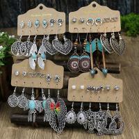 Zinc Alloy Drop Earrings plated 6 pieces & fashion jewelry & for woman nickel lead & cadmium free Sold By Set