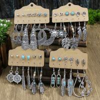 Tibetan Style Drop Earrings, plated, 6 pieces & fashion jewelry & different styles for choice & for woman, nickel, lead & cadmium free, Sold By Set