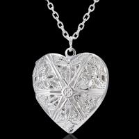 Fashion Locket Necklace Zinc Alloy Heart fashion jewelry & for woman nickel lead & cadmium free Length Approx 20.47 Inch Sold By PC