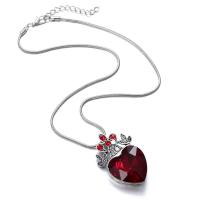 Crystal Tibetan Style Necklace, with Crystal, with 2.36inch extender chain, Heart, fashion jewelry & for woman, nickel, lead & cadmium free, 30*50mm, Length:Approx 17.71 Inch, Sold By PC