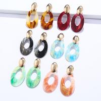 Acrylic Jewelry Earring, Plank, with Tibetan Style, fashion jewelry & for woman, more colors for choice, 38x82mm, Sold By Pair