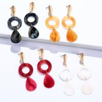 Acrylic Jewelry Earring Plank with Zinc Alloy fashion jewelry & for woman Sold By Pair