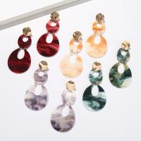 Boucle d'oreille bijoux acrylique, planche, avec alliage de zinc, bijoux de mode & pour femme, plus de couleurs à choisir, 50x105mm, Vendu par paire