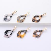Acrylic Jewelry Earring, Acetate, with Tibetan Style, fashion jewelry & for woman, more colors for choice, 37x73mm, Sold By Pair