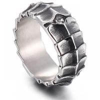 Anillo de dedo de acero inoxidable, acero inoxidable 316L, diverso tamaño para la opción & para hombre & con diamantes de imitación, 10mm, Vendido por UD