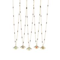 Evil Eye Jewelry Necklace Brass with 1.97inch extender chain fashion jewelry & for woman & enamel nickel lead & cadmium free Length Approx 17.72 Inch Sold By PC