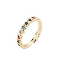 Cubic Zirconia Micro Pave Brass Ring, gold color plated, Different Shape for Choice & micro pave cubic zirconia & for woman & enamel, more colors for choice, nickel, lead & cadmium free, Inner Diameter:Approx 17mm, Sold By PC