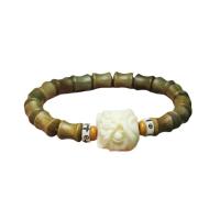 Le bois de santal vert bracelet, lion, style folk & unisexe, 8x10mm, Longueur:Environ 6.3 pouce, Vendu par PC