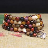 108 Mala Beads Multi - gemstone with Sandalwood folk style & Unisex Sold By Strand
