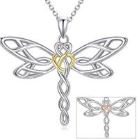Zinc Alloy Necklace, Dragonfly, plated, for woman & hollow, more colors for choice, 20.60x26mm, Length Approx 17.7 Inch, Sold By PC