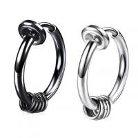 Titanium Steel Clip Earring, Vacuum Ion Plating, Unisex & different size for choice, more colors for choice, Sold By PC