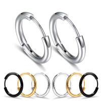 Titanium Steel Huggie Hoop Earring, Vacuum Ion Plating, Unisex & different size for choice, more colors for choice, Sold By PC