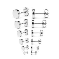 Titanium Steel  Earring, Round, Vacuum Ion Plating, Unisex & different size for choice, more colors for choice, Sold By PC