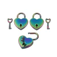 alliage de zinc Sac Lock, coeur, joint d’huile, pour femme, multicolore, 30x39mm, 23.5mm, Vendu par PC