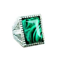 Tibetan Style Finger Ring, with Malachite, fashion jewelry & different size for choice & for man, nickel, lead & cadmium free, Sold By PC
