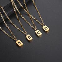 Titanium Steel Necklace, fashion jewelry & Unisex & different designs for choice, golden, Length:Approx 45 cm, Sold By PC