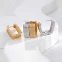 Messing Leverback Ohrring, vergoldet, Modeschmuck & für Frau & mit Strass, keine, frei von Nickel, Blei & Kadmium, 23x19mm, verkauft von Paar