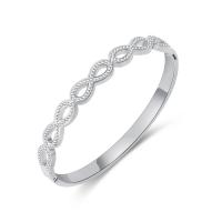 Stainless Steel Bangle, 304 Stainless Steel, fashion jewelry & micro pave cubic zirconia & for woman, original color, 7mm, Length:Approx 6.69 Inch, Sold By PC