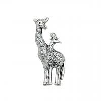 Tibetan Style Animal Pendants, Giraffe, antique silver color plated, vintage & DIY, nickel, lead & cadmium free, 25x55mm, Approx 100PCs/Bag, Sold By Bag